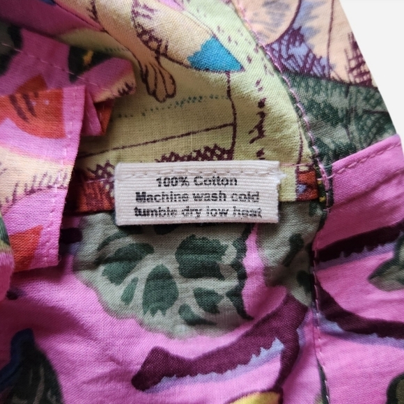 Little Tibet Frida Kahlo Multicolored Tropical Print Cotton Shorts Size L - Picture 6 of 6